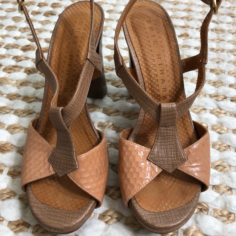 EUC Chie Mihara 37 Platform Sandal pink snake